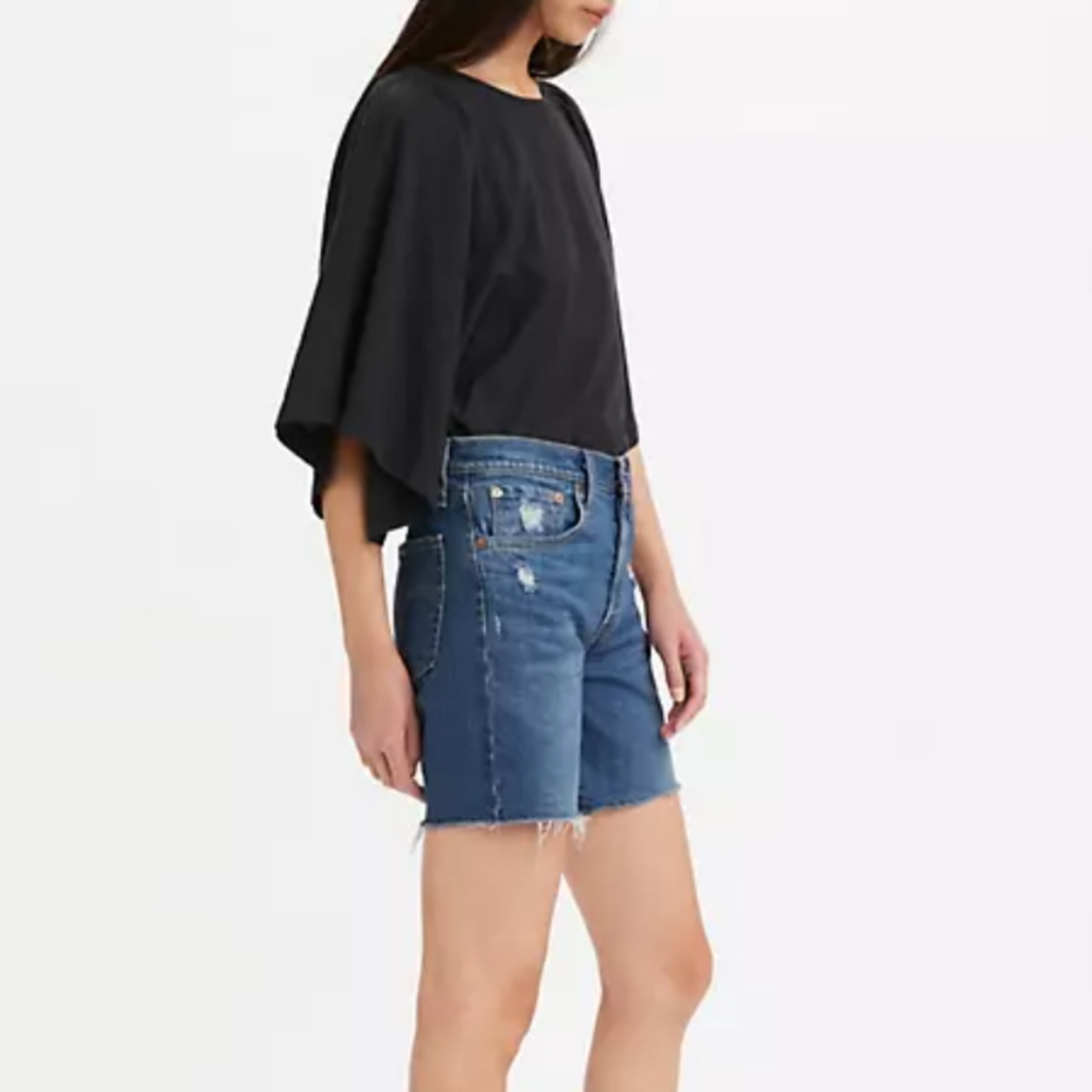 Levi Mid Thigh 501 Jean Shorts